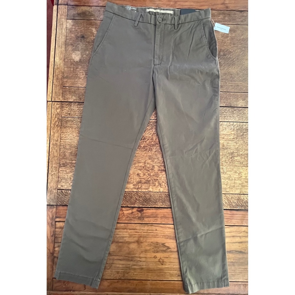 Banana Republic Men's Livid-In Chino Slim Fit 33 x 34 olive green khaki NWT